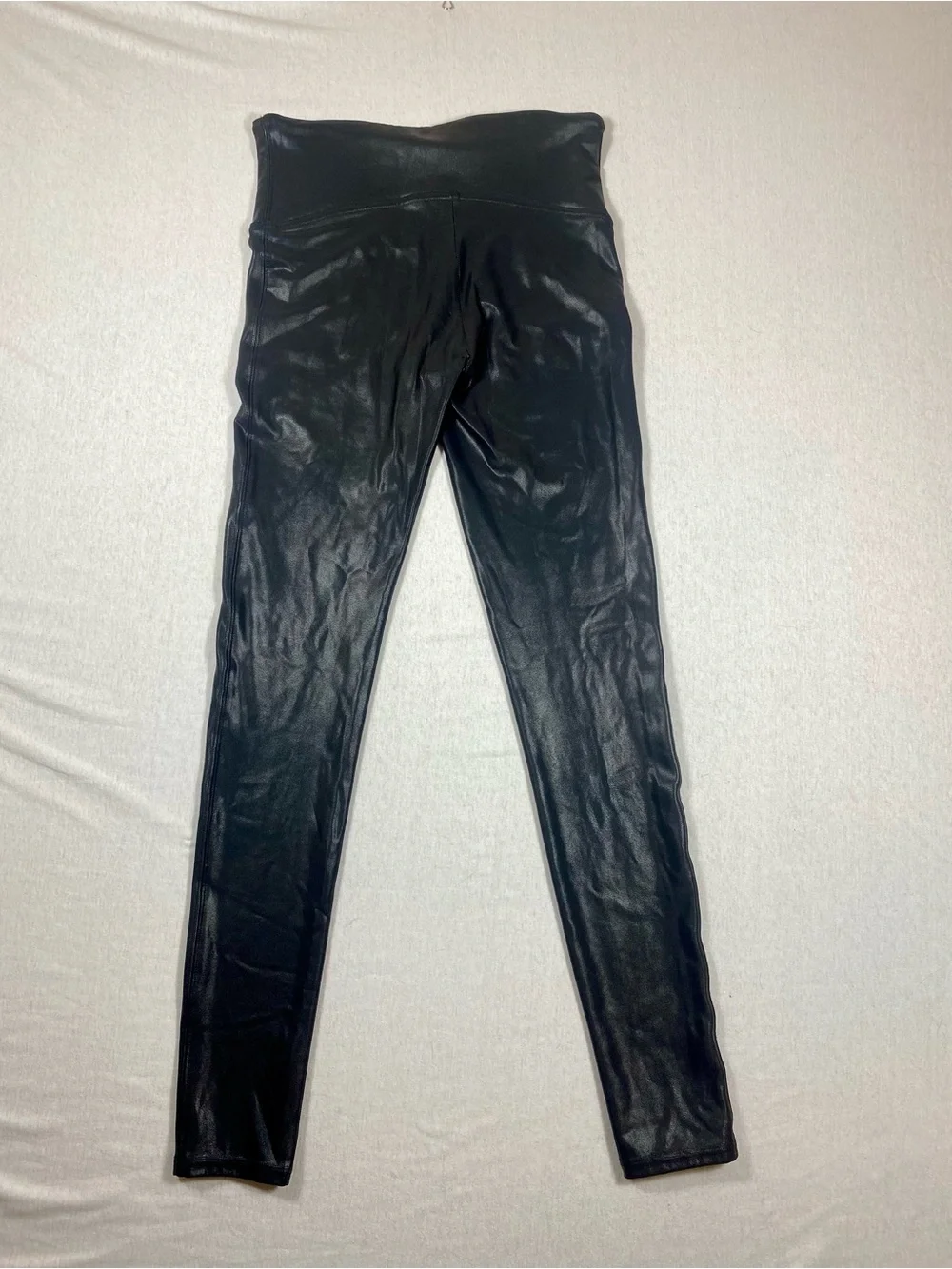 SPANX Style 2437 Faux Leather Leggings Black Medium